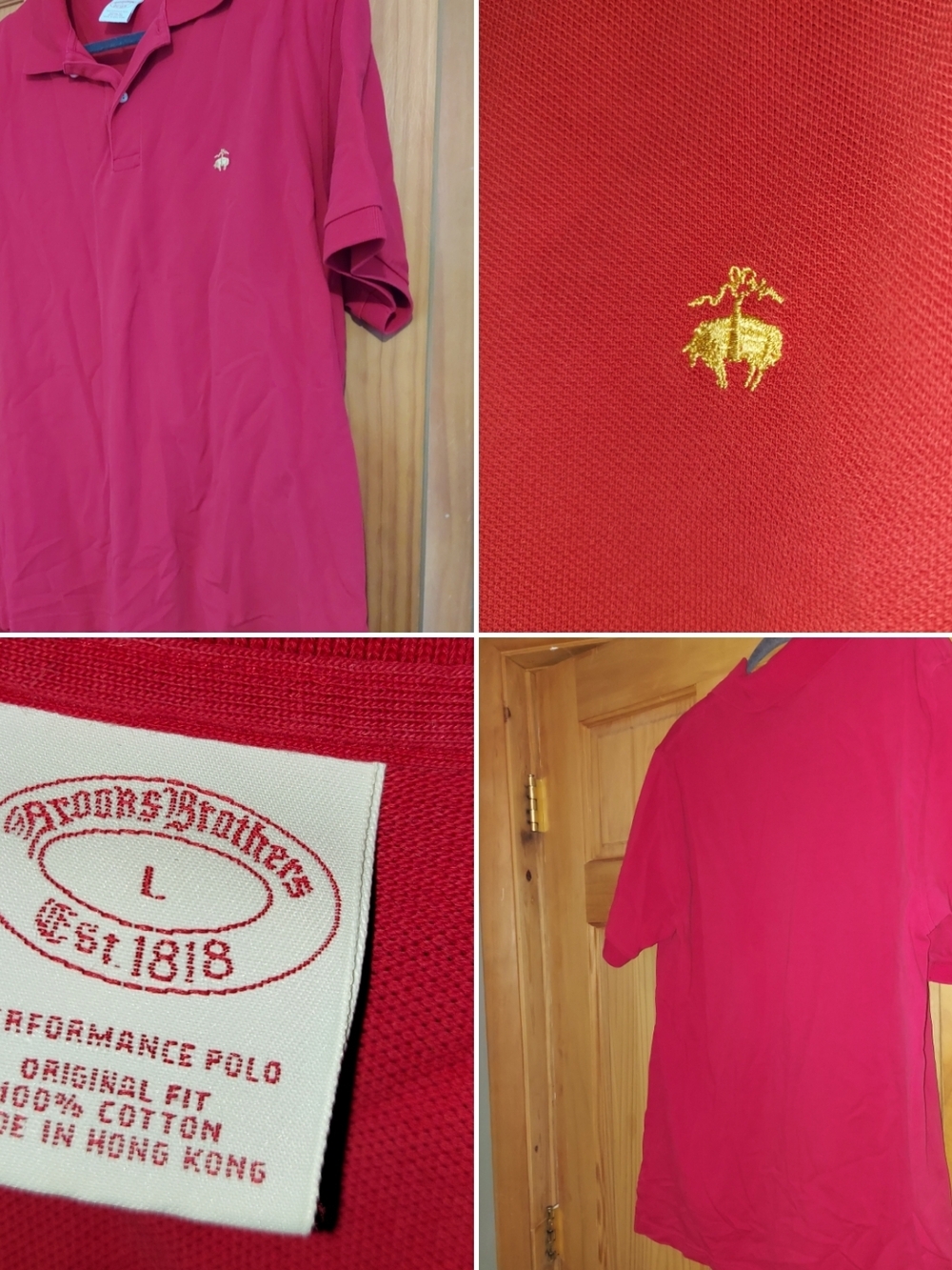 Brooks Brothers Red Polo Shirt with Gold Logo